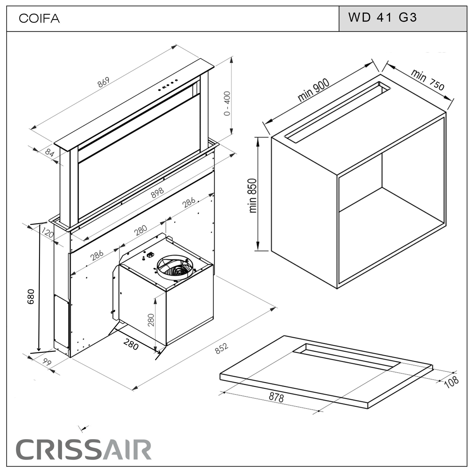 Coifa Down Draft (WD 41 G3)