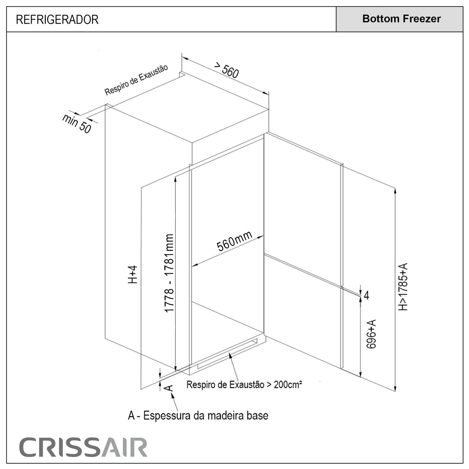 REFRIGERADOR BOTTOM FREEZER BLT
